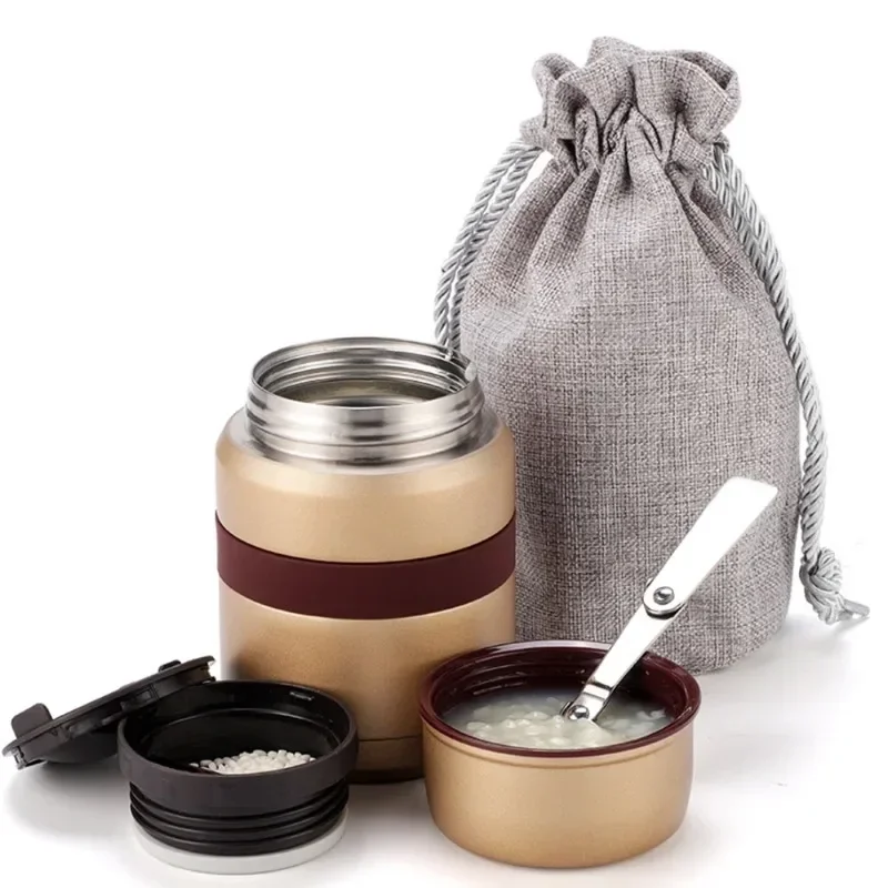 350ml 500ml stainless steel insulated thermal lunch jar, mini food container vacuum flask for office school travel