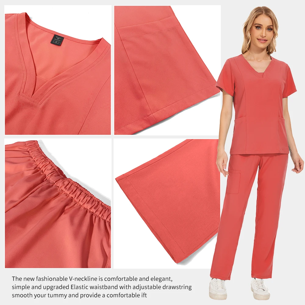 Niaahinn esfrega uniformes conjuntos atacado médico esfrega estiramento terno uniforme de enfermagem de saúde unisex uniformes cirúrgicos mulher homem