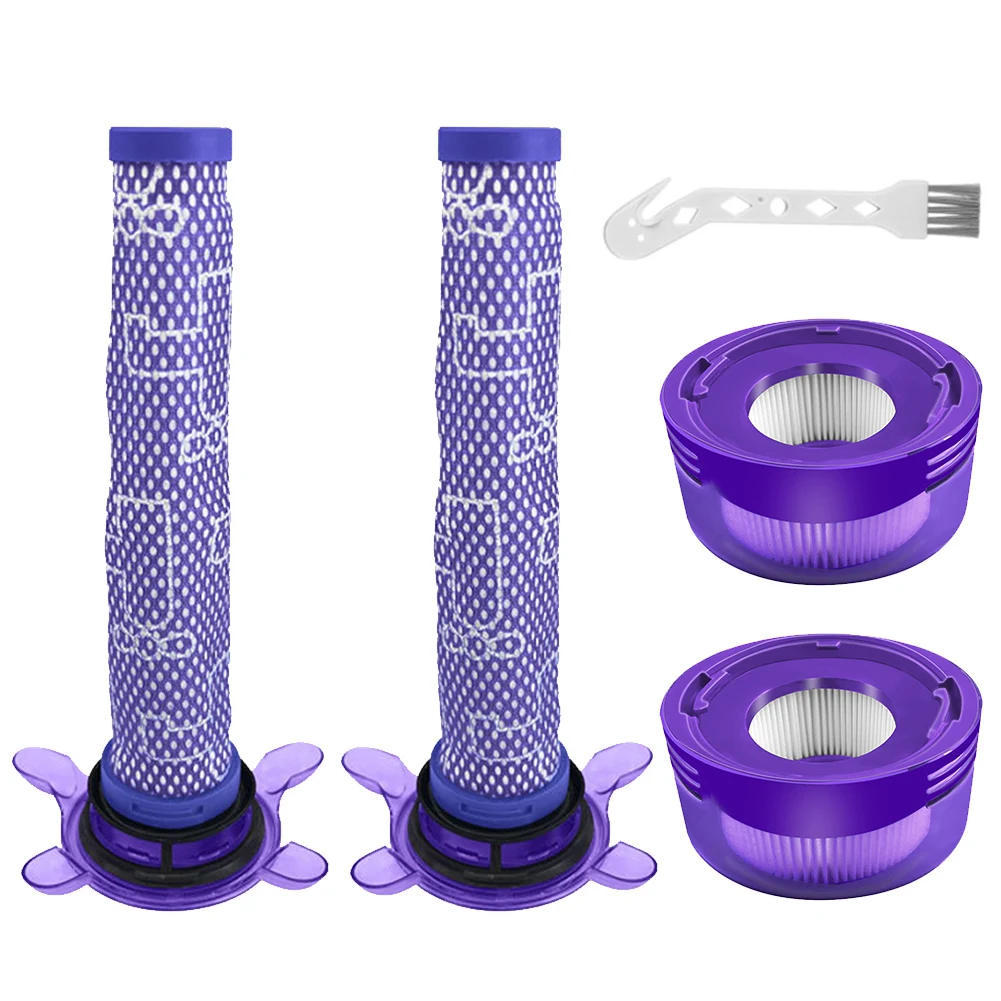 2 pré-filtres, 2 post-filtres et 1 brosse pour Dyson V8 FOCUS MATRESS, remplacement du pré-filtre de l'aspirateur