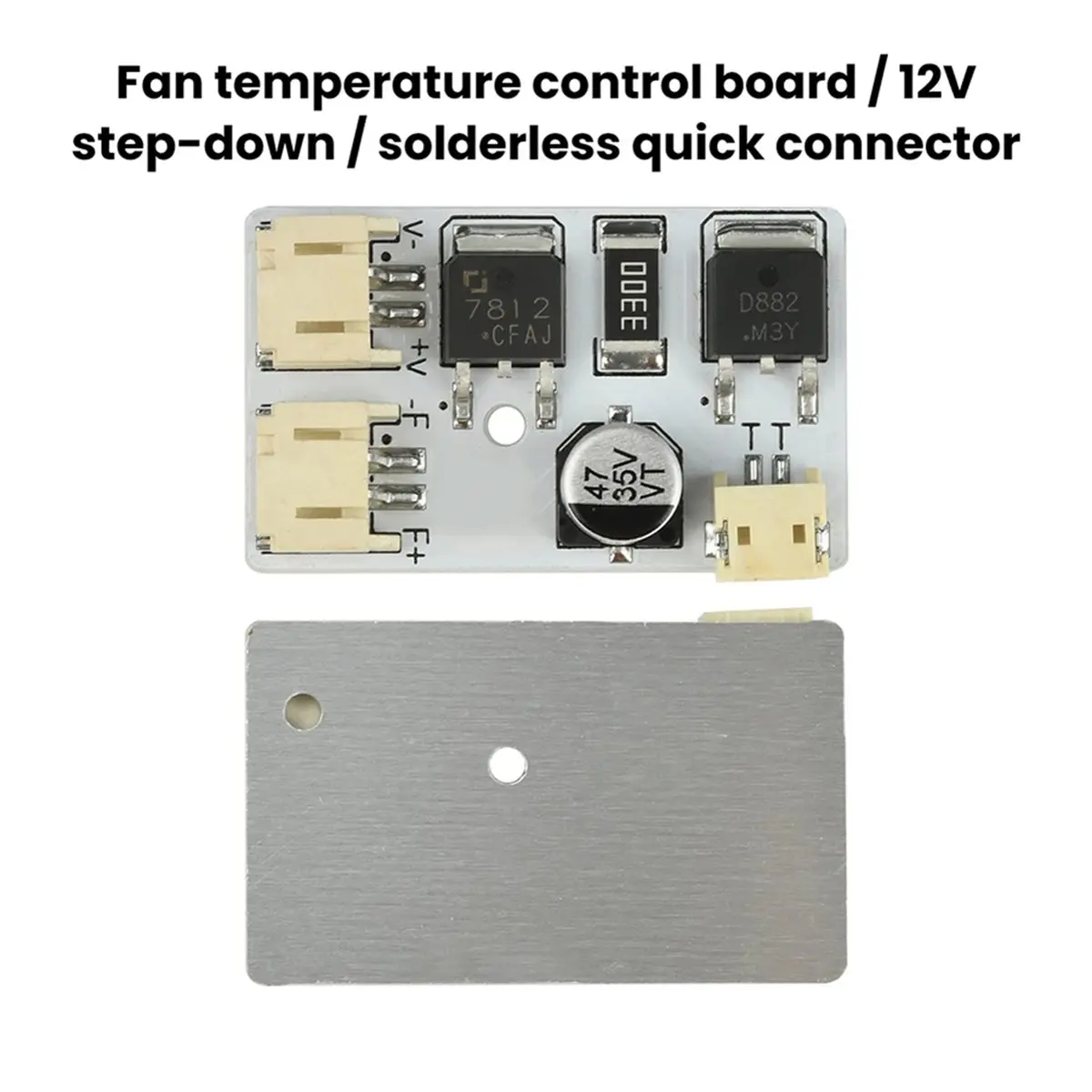 Fan Temperature Control Board Automatic Fan Controller LED Fan Speed Controller DC 12-32V to 12V Step-Down No Cable