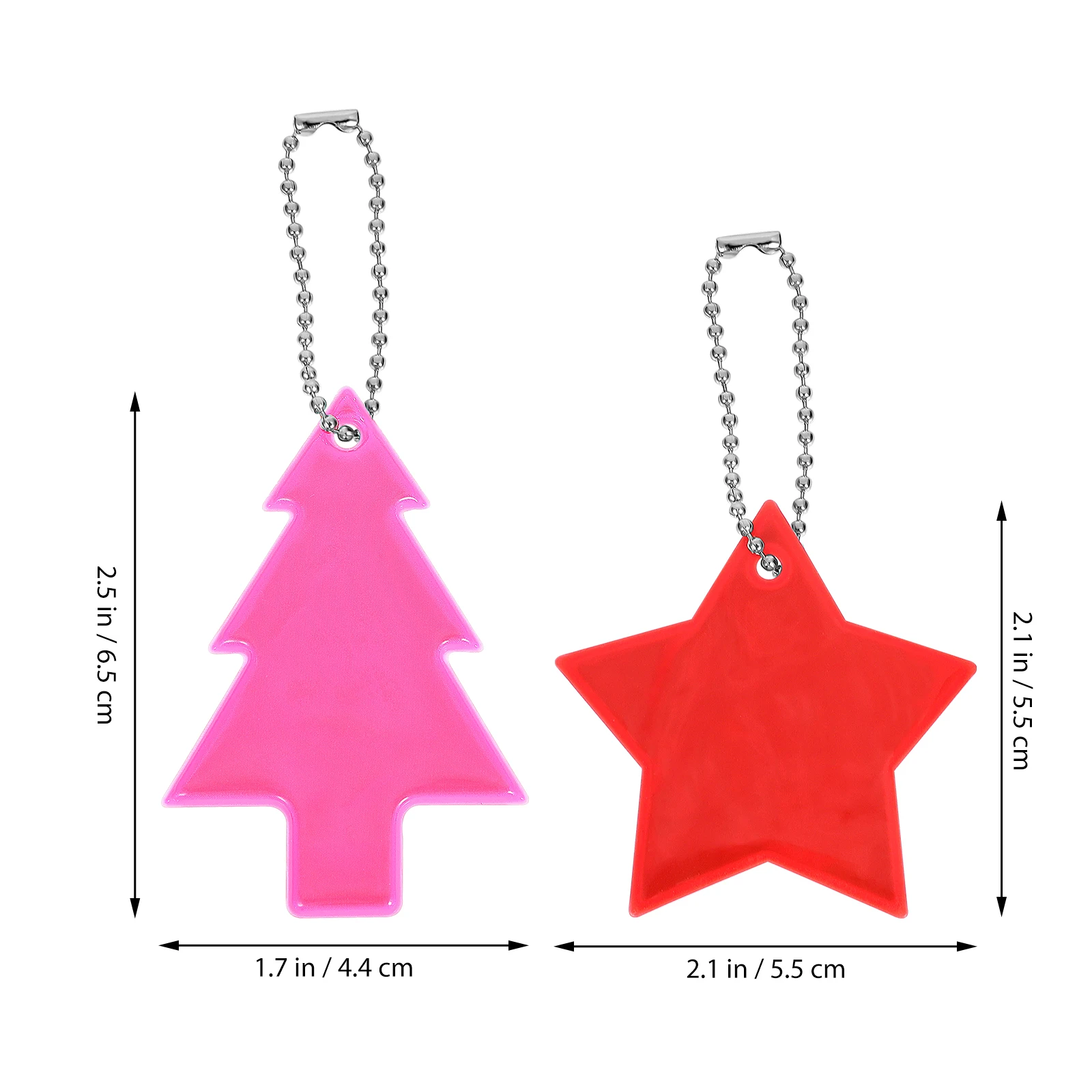 13Pcs Reflective Pendants High Intensity Reflectors for Personal Safety Night Star Tree Shape Decorative Accessories