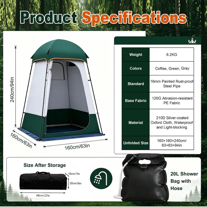 Pop Up Shower Tent Camping Portable Changing Room Toilet Privacy Shelter