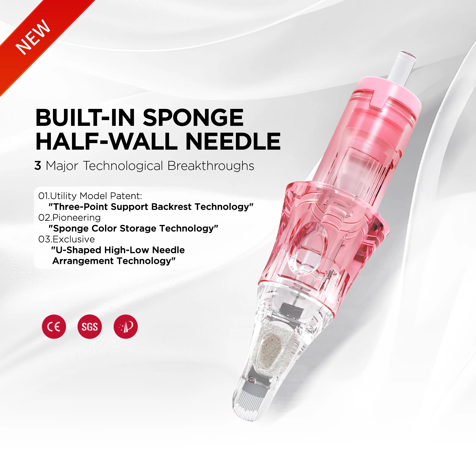 

10 шт. универсальных тату-картриджей U14/0.18 и U12/0.25 с встроенной губкой, полустеновые иглы для тату-машинок для бровей и губ