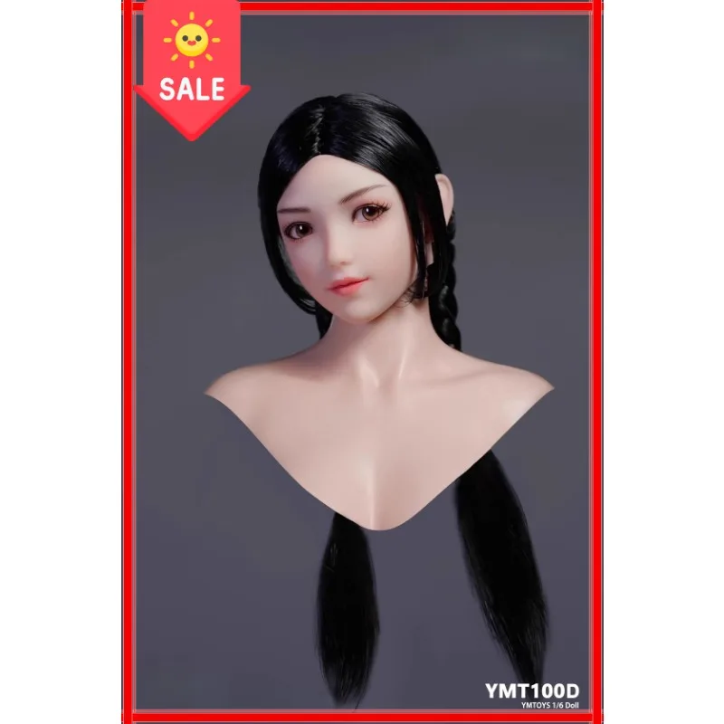 

1/6 Scale YMT100/106/107 Movable Eyes Asian Female Mengmeng Xaiozhao Head Sculpt Model Fit 12'' TBL PH Pale Skin Body