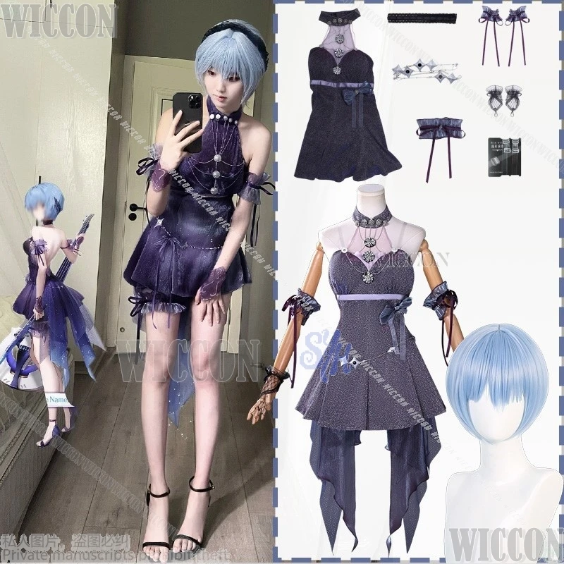 

Rei 코스프레 игра GODDESS OF VICTORY: NIKKE косплей сексуальное милое фиолетовое вечернее платье с открытыми плечами Лолита костюм для ролевых игр на Хэллоуин