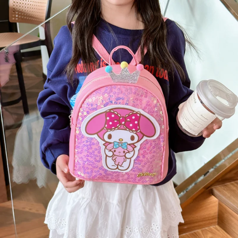 Cute cartoon pink Melody burden reduction children's fun fashion versatile children's backpack Sanrio new student bag