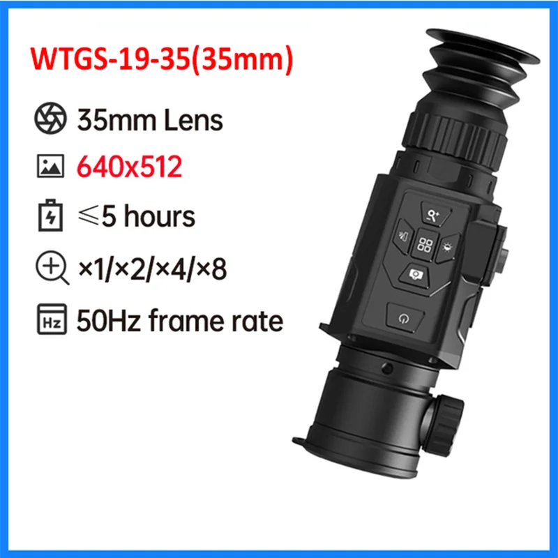 8X Night Vision Telescope Thermal Image Scope Outdoor 640×512 Thermal Monocular Riflescope 1080P