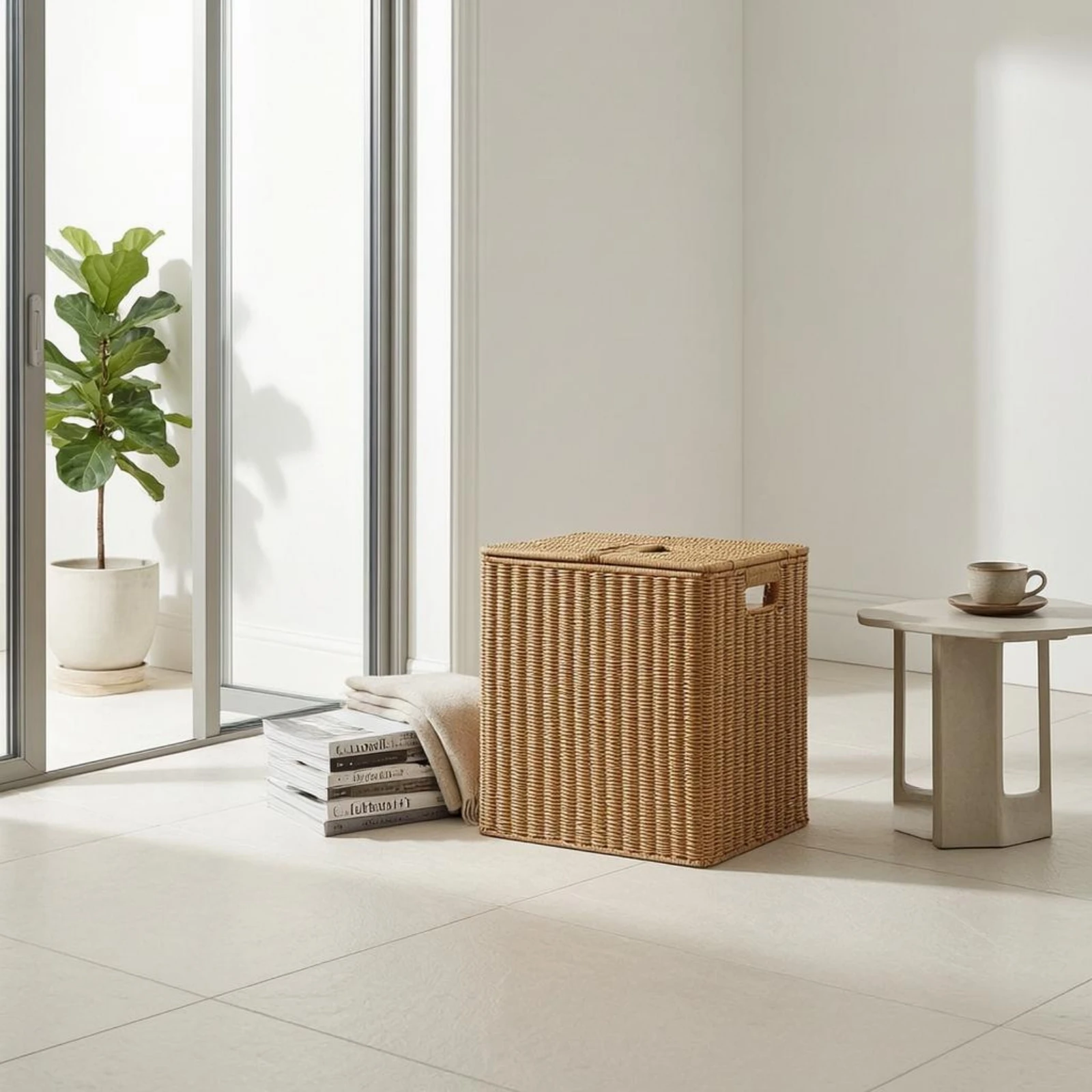 Rieten opbergbox met ingebouwd - Woven Basket Set recensie en prijs