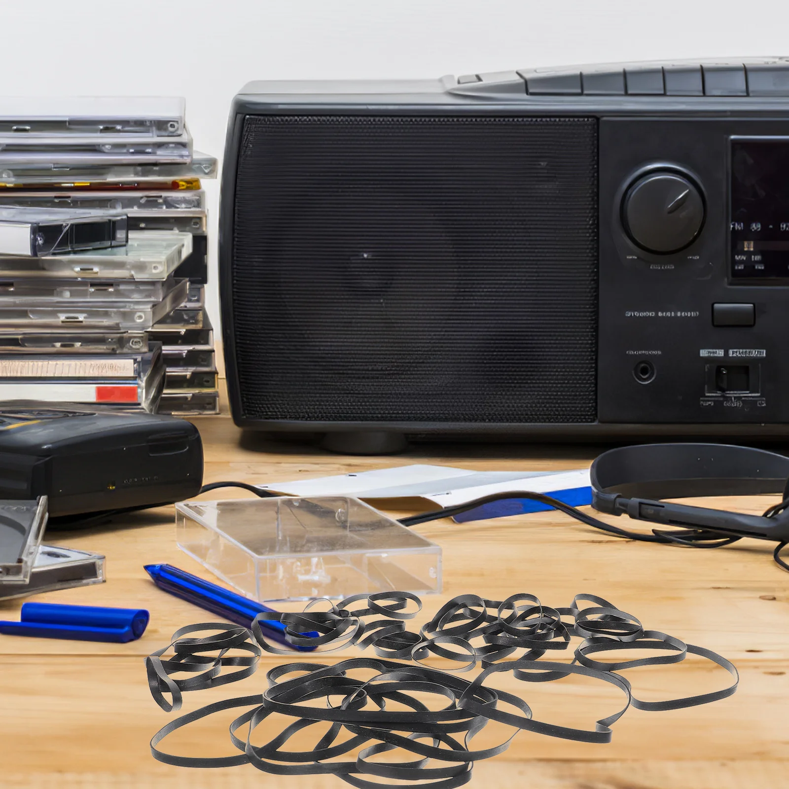 50 قطعة أحزمة الإملاء محرك الأقراص الضوئية المواد المطاطية لإصلاح مشغل الكاسيت صيانة دوران سلس للحد من الضوضاء