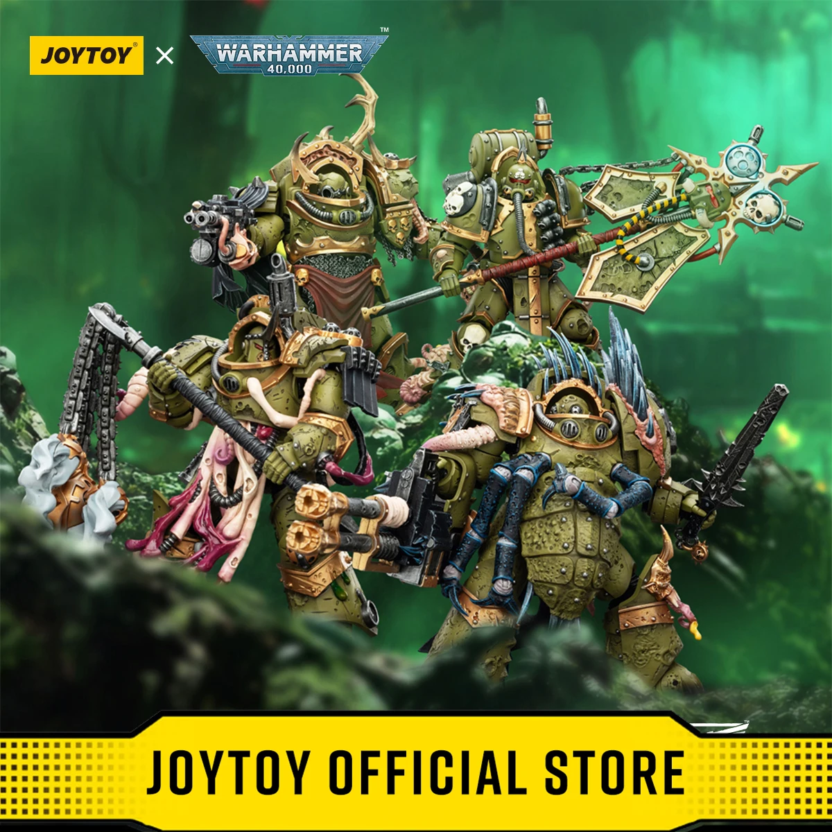 

JOYTOY Warhammer 40,000 1/18 Action Figures Death Guard Blightlord Terminator Death Guard Plague Marine Icon bearer