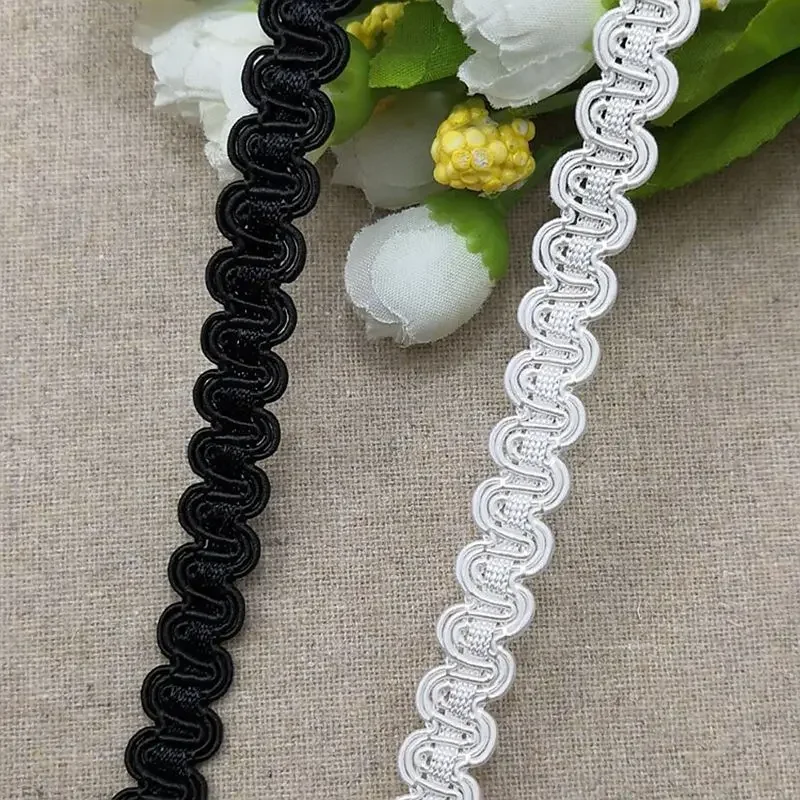 

5Meters/16.4Ft Each Pack New Lace Belt Clothing Accessories DIY Curtain Lace Women's Dress Accessories Rayon Mid-Curved Lace