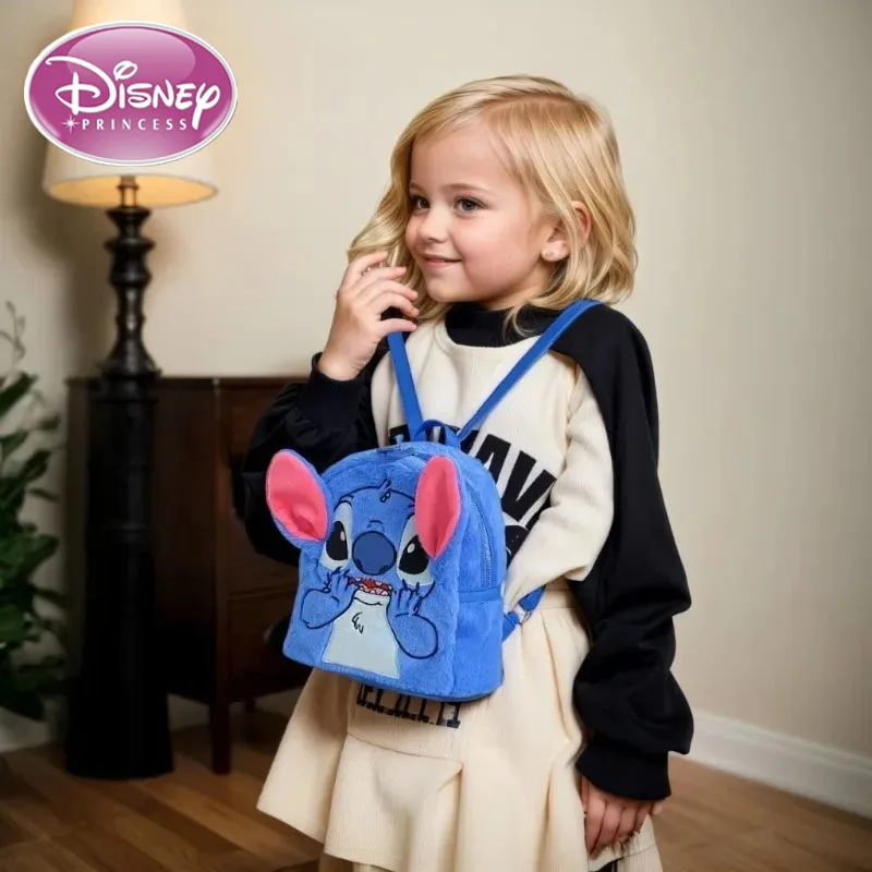 

Новый плюшевый рюкзак Disney Stitch, модный 3D мини-женский рюкзак с героями мультфильмов, большой вместительности, милый детский школьный рюкзак, высокое качество