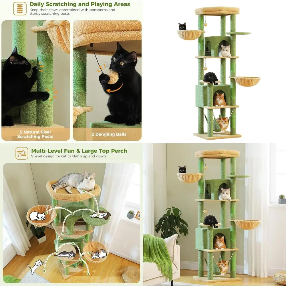 70 Tall Cat Tree Wi…
