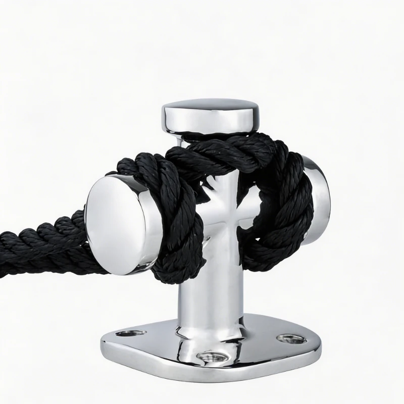 Boat Mooring Cleat Single Cross Bollard Bitt 316 Stainless Steel Deck Dock Tie‑Down Hardware for Yacht Ship Vessel