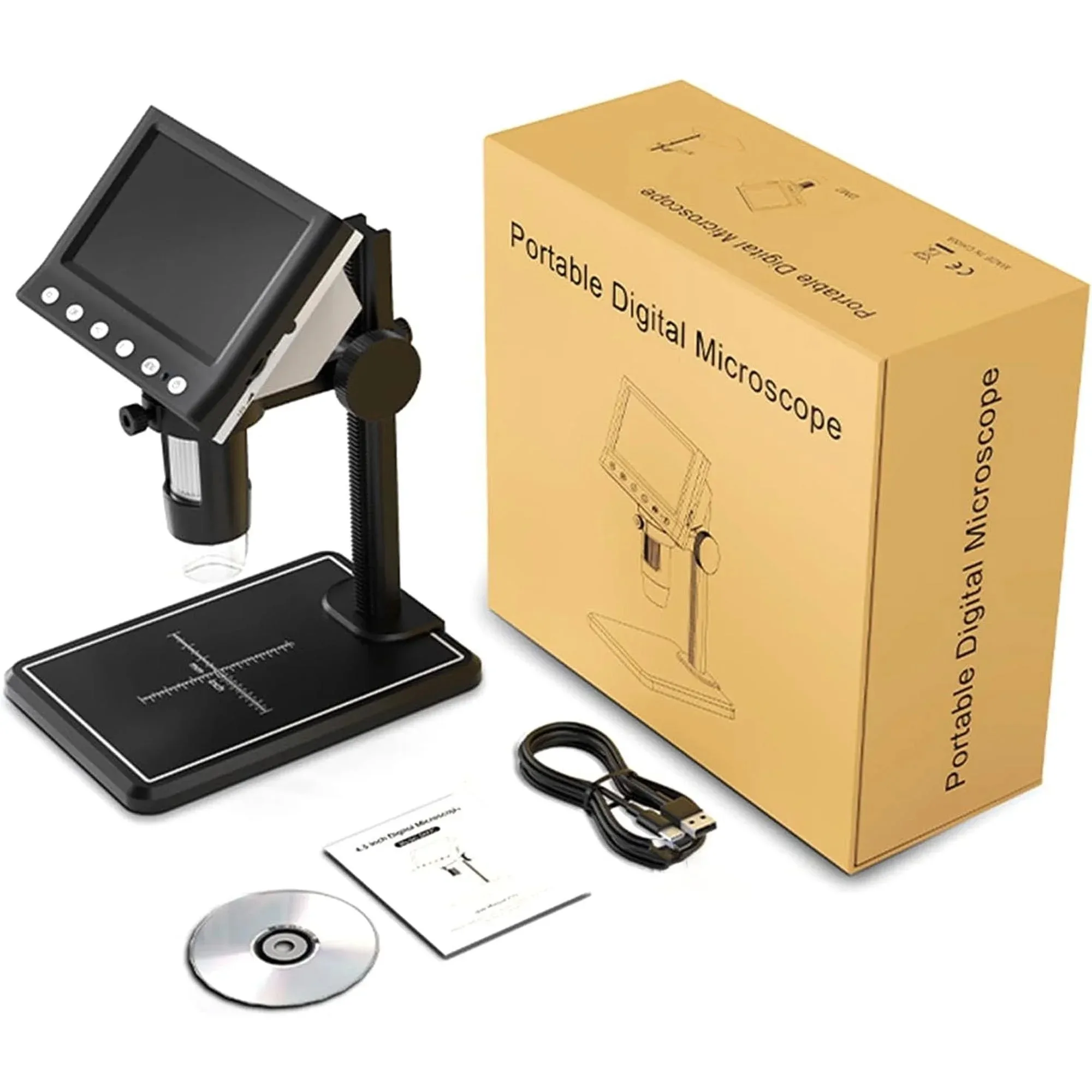1000X Digital Microscope USB with 8 LED Lights and 32GB Storage for Lab and Industrial Inspection Microscopy Tool High Definition Live View for Electronics PCB Inspecting Education and Research Compatible with Windows Mac OS