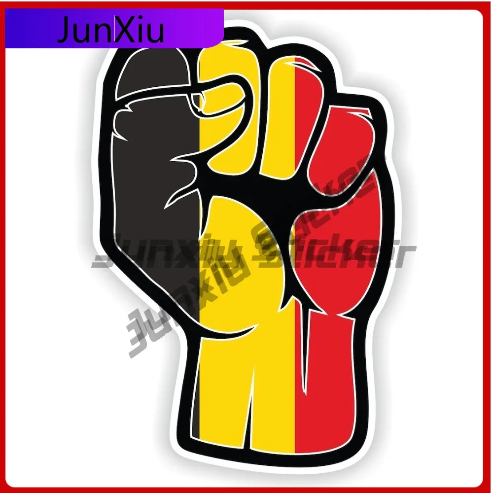 

Belgium Flag Fist Hand Sige Vinyl Sticker Anti Scratch Custom Decals And Graphics Can Bottle Waterproof Decals Sticker Camping