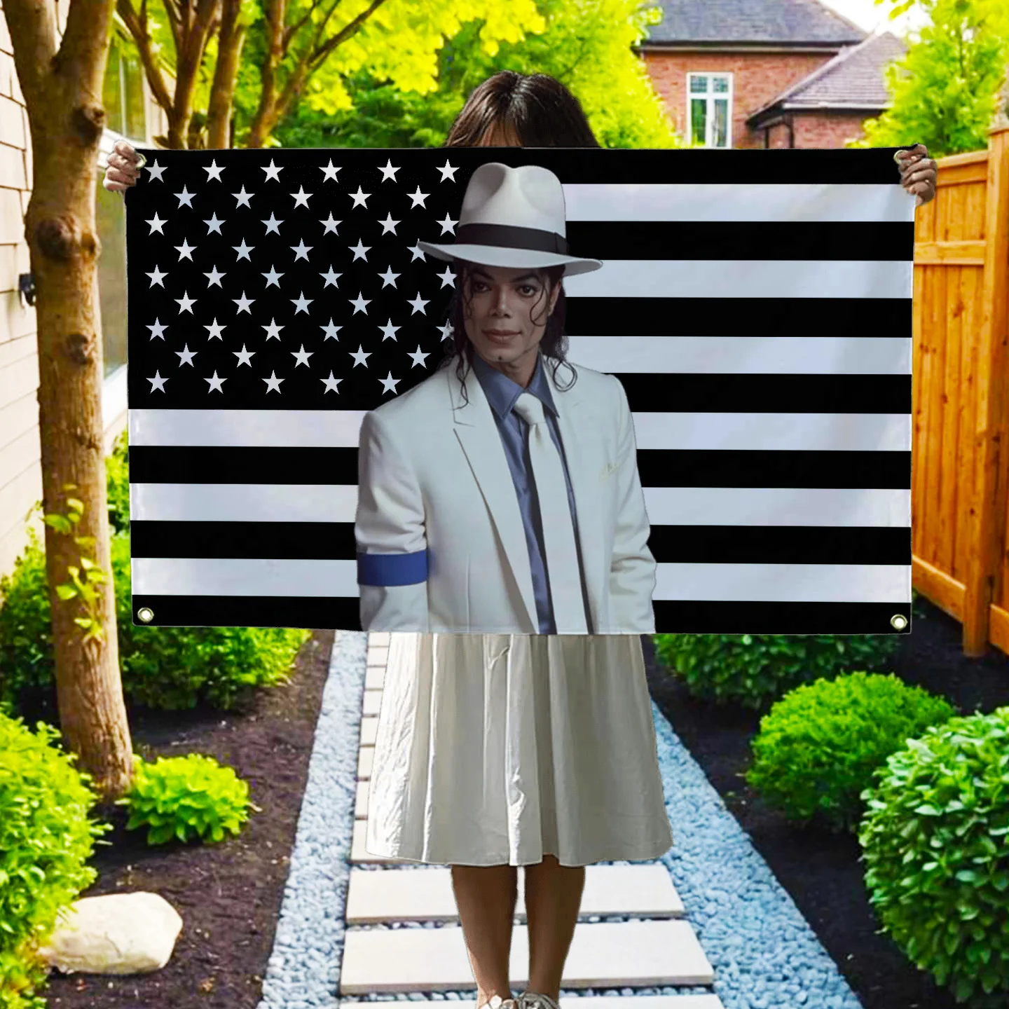 J-Jackson Black American Flag M-Michael Singer Tapestry Outdoor Decor Decoration Garage Flags Decorative Home Objects Flaga Hang