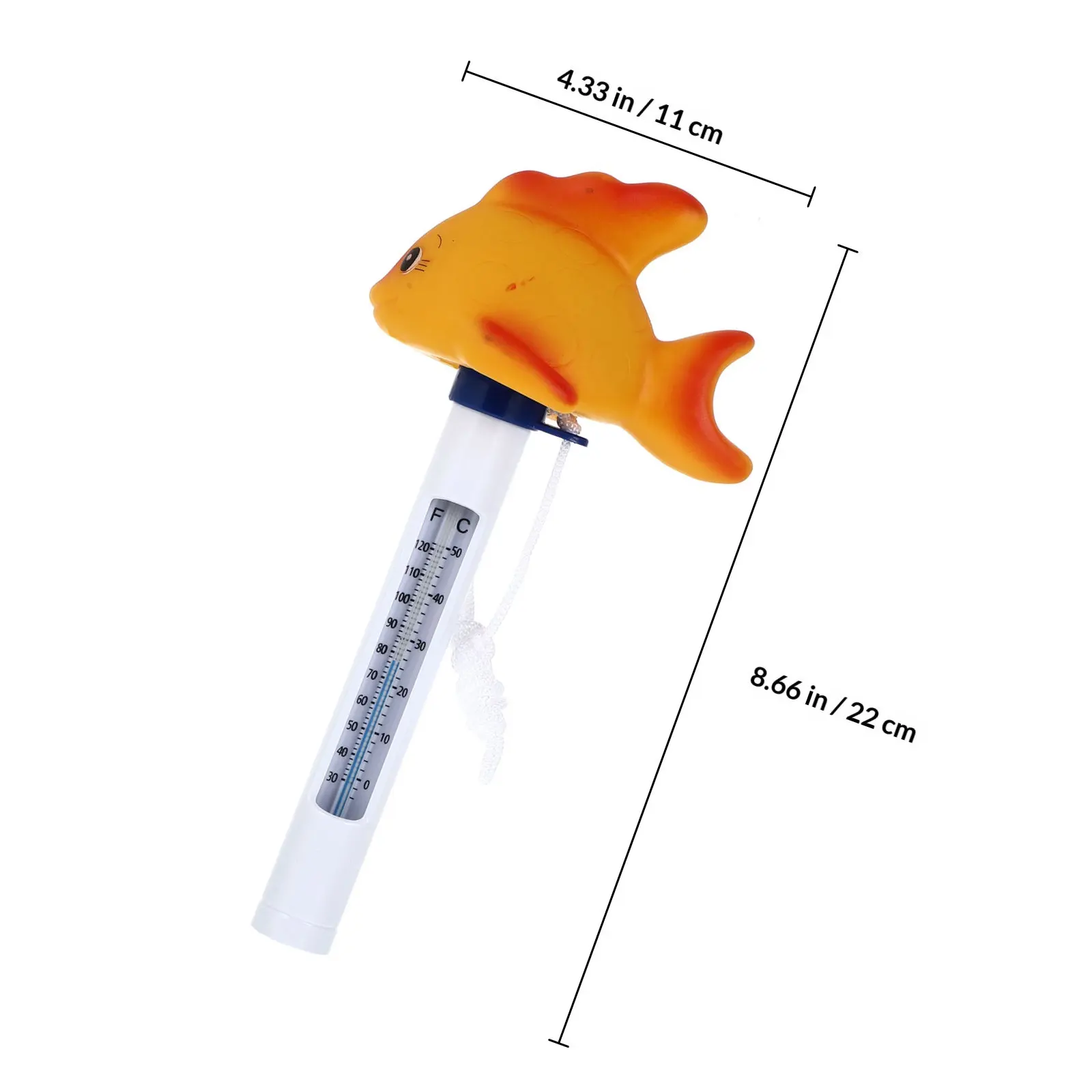 Floating Pool Thermometer Goldfish Shape Dual Display Celsius Fahrenheit Easy Read Accurate Water Temp Monitoring for Swimming