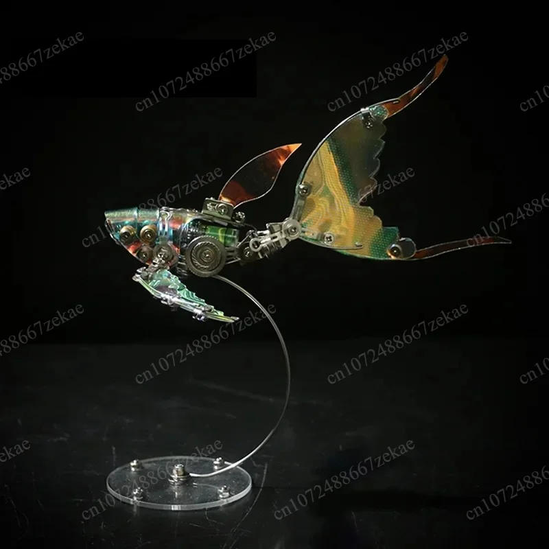 3D Metal Puzzle Butterfly Winged Flying Fish DIY Mechanical Assembly Steampunk Marine Life Kit