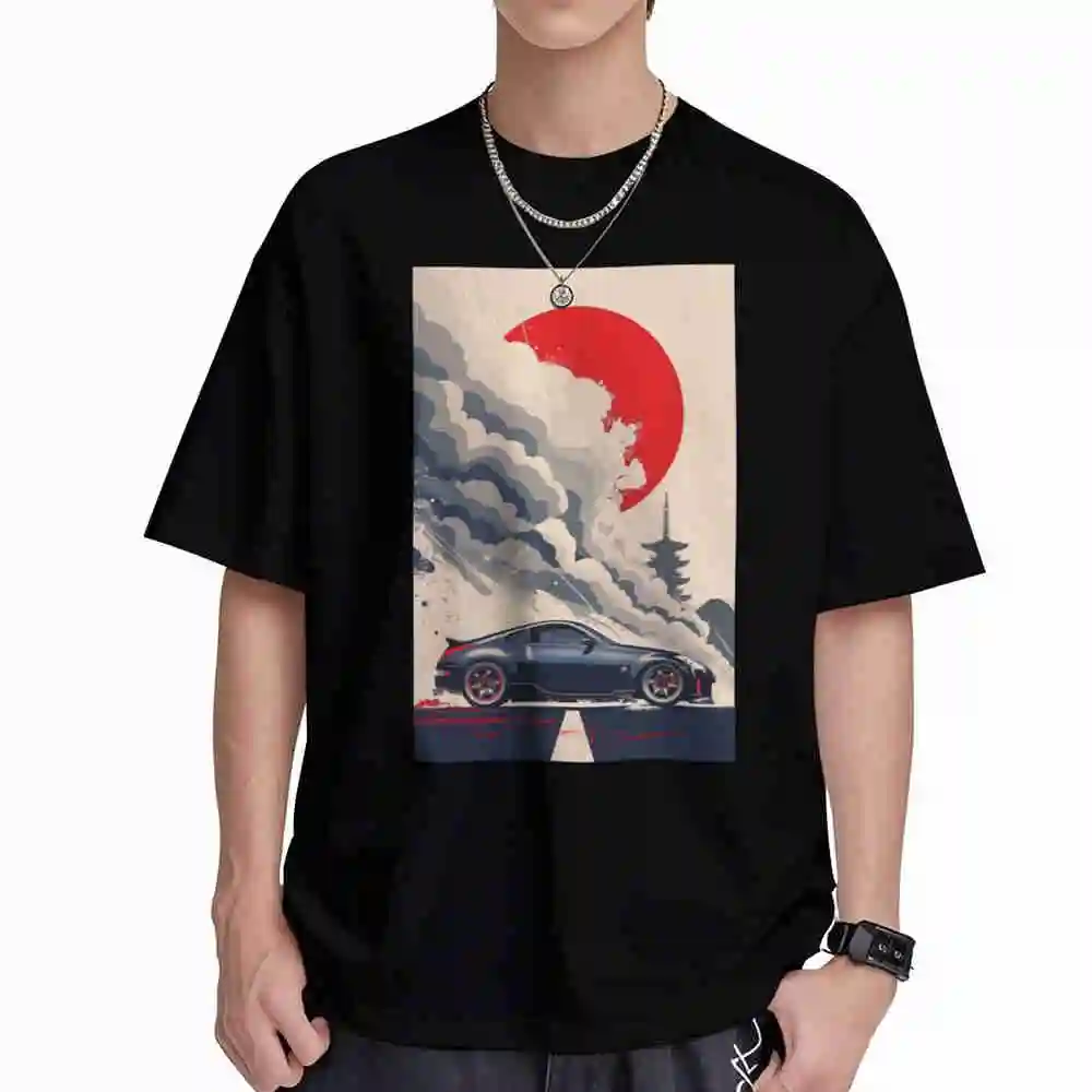350 JDM Z33 Drift Racing Car Japanese Streetwear Short Sleeve Tee 100% Cotton T-Shirt