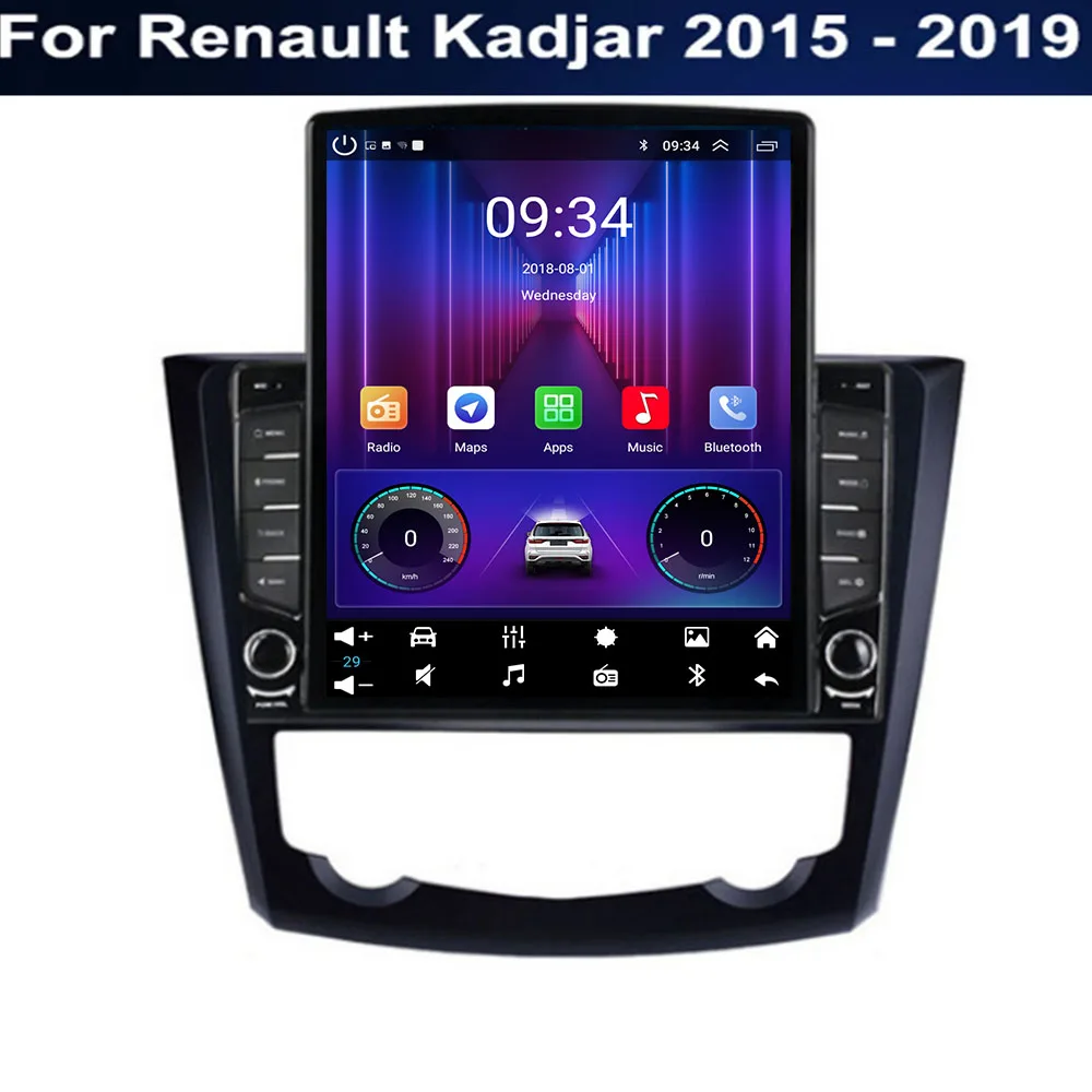 Android 14 Carplay For Renault Kadjar 2015- 2025 For Tesla Style 9.7Inch Car Multimedia Player 5G Wifi Navigation Touch Display