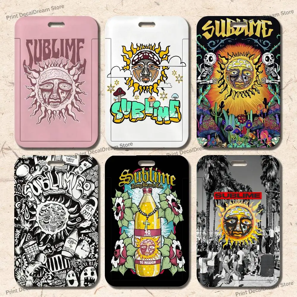 

Band S-Sublime Art Card Holder Lanyard Camera Neck Strap Credit Card Case ID Badge Credentials Protection