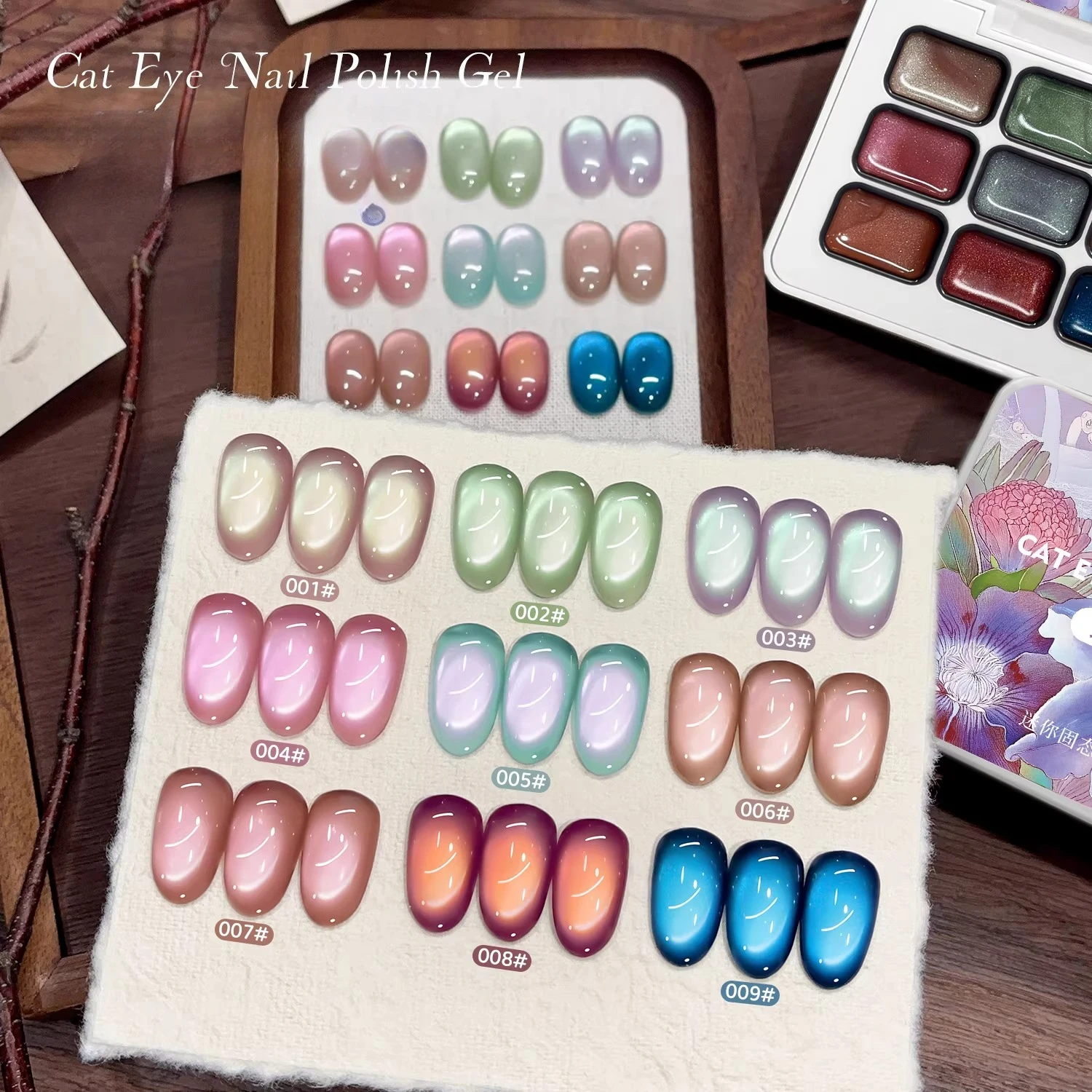 9 Colors Cat Eye Nail Gel Polish Smudge Canned High Saturation Popular Semi-Solid UV/LED Gel Varnishes Nail Salon for Manicure