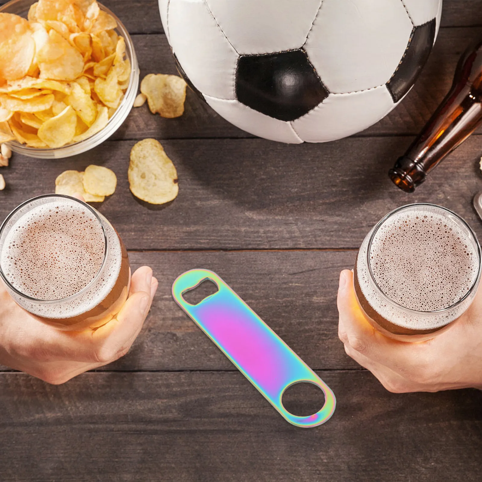 

Stainless Steel Bottle Opener Colorful Flat Design Easy to Use Beer Lifter for Home Bar Party Essential Tool