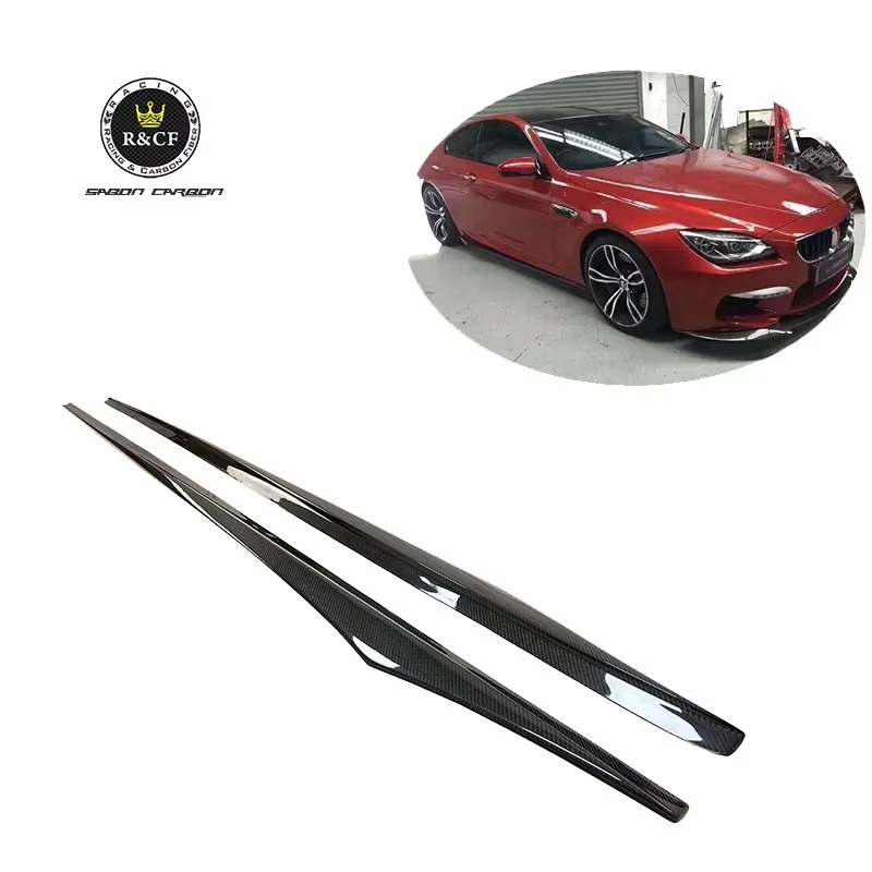 M6 Vor Style Carbon Fiber Side Skirts for BMW M6 F06 F12 F13 Coupe Gran Coupe Extention Body Kits