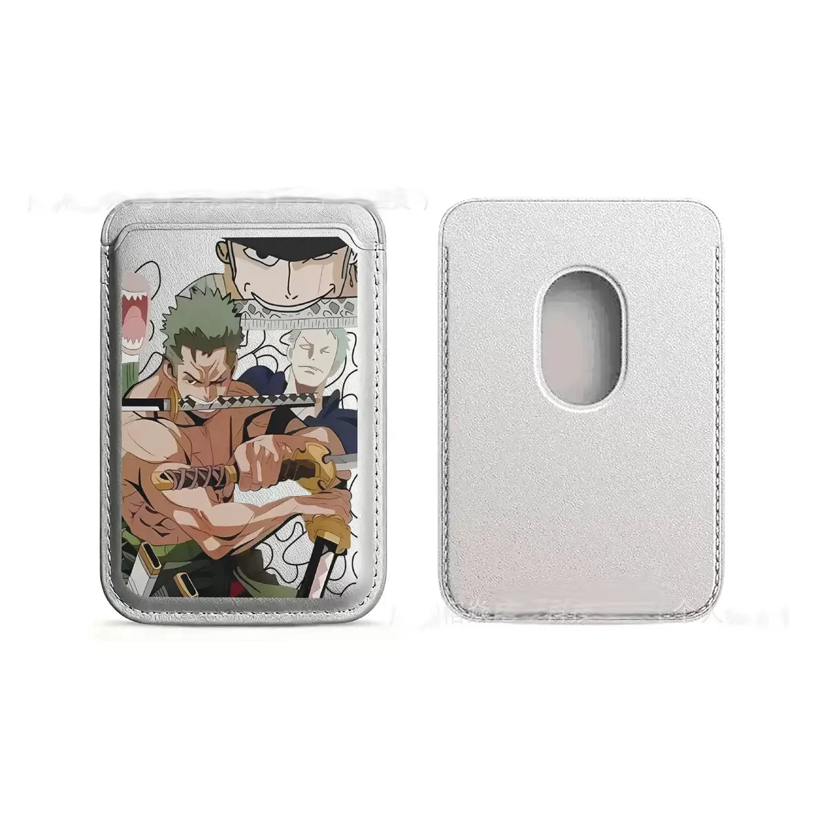 One Piece Anime Cartoon For Magsafe Magnetic Leather Wallet Case For iPhone 17 16 15 14 Samsung Huawei Card Holder with Magnet - view 4