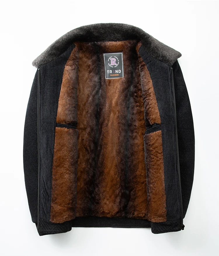 

Middle-aged Dad's Thickened and Fleece Coat, Men's Jacket, Cotton-padded Clothes for Middle-aged and Elderly People in Winter