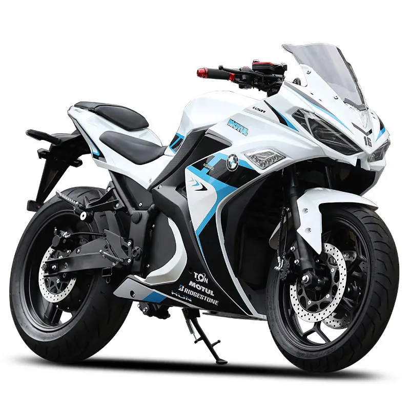 2025 High-Speed Racing Electric Motorcycle V6 Model 8000W Power with 72V 120ah Battery Top Speed of 120km/h