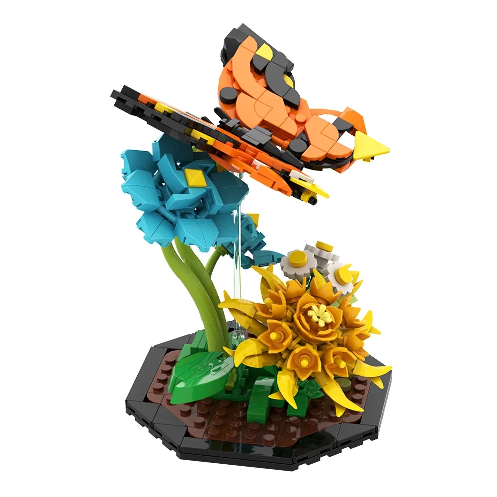 Gobricks moc mundo animal borboleta abelha libélula diy blocos de construção modelo inseto mundo crianças educação tijolos para crianças brinquedos