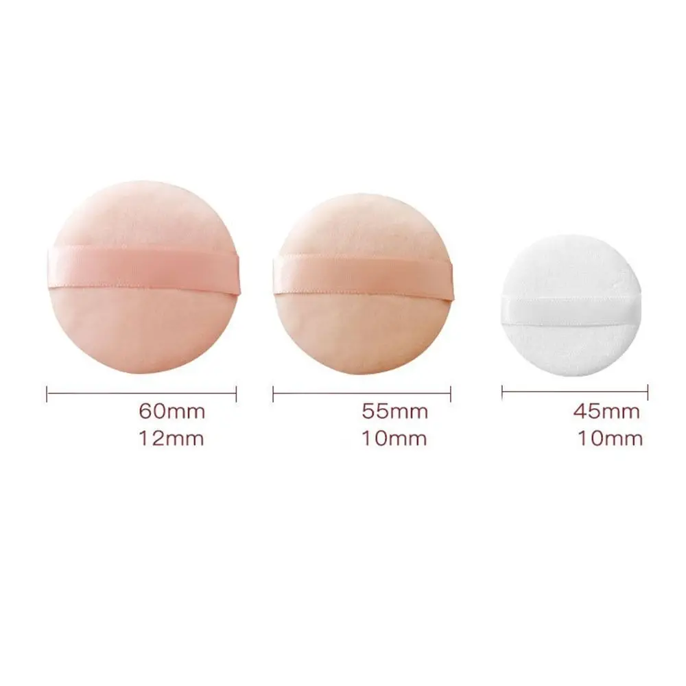 5PCS Soft Crystal Velvet Round Plush Powder Sponge Multi-size Loose Powder Cosmetic Puff Washable Beauty Makeup Tools