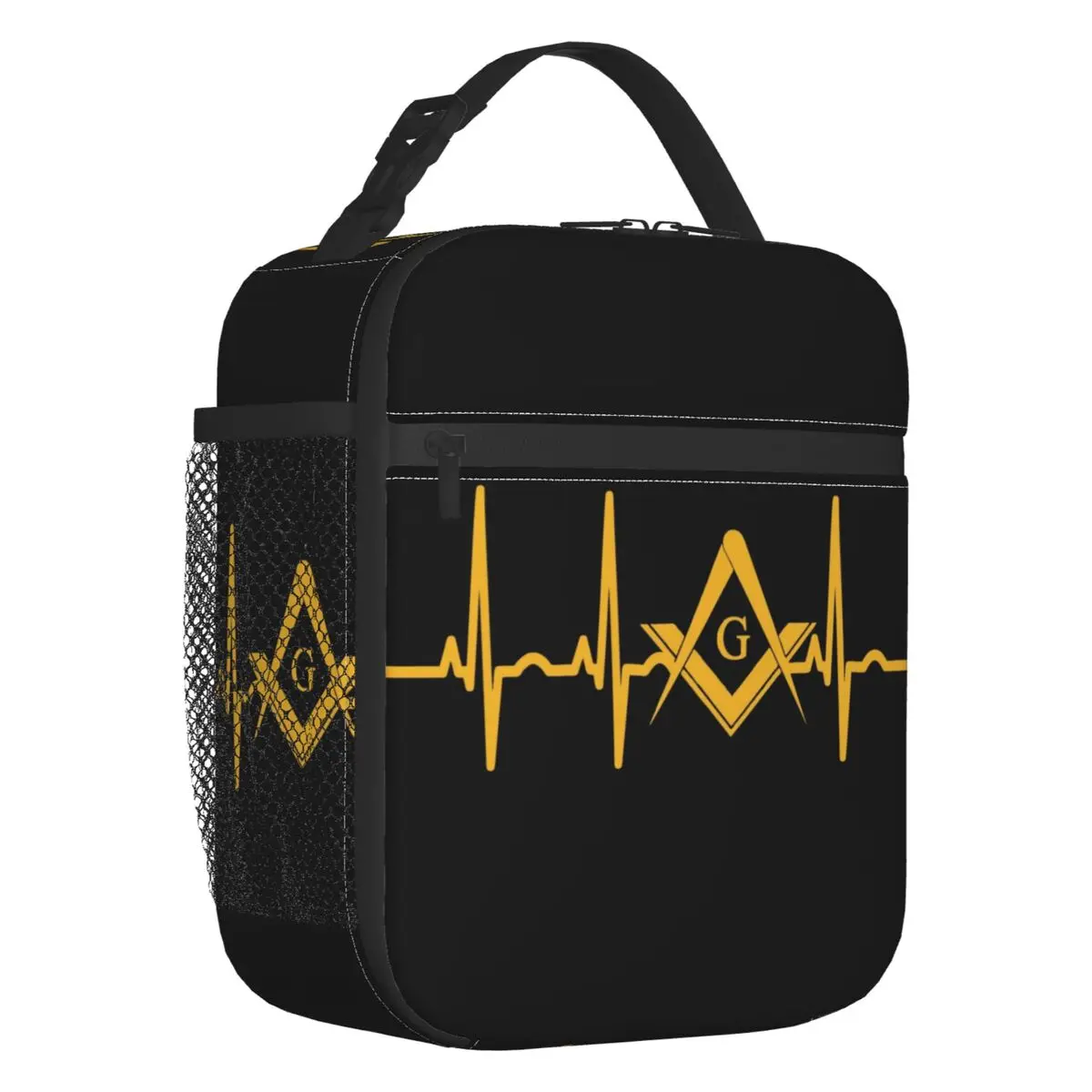 

Heartbeat Freemason Insulated Lunch Bags for Women Masonic Mason Resuable Cooler Thermal Food Lunch Box School