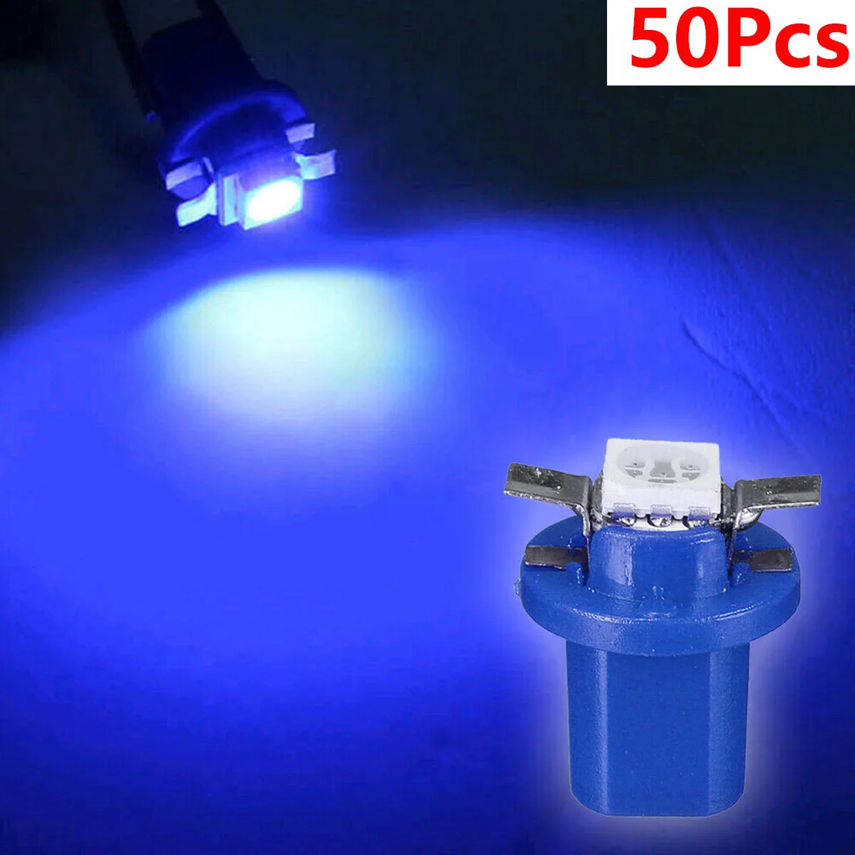 

50Pcs Blue B8.5D 509T B8.5 5050 Led T5 LED Lights Car Gauge Speed Dash Bulbs Dashboard instrument Light Wedge Interior Lamps