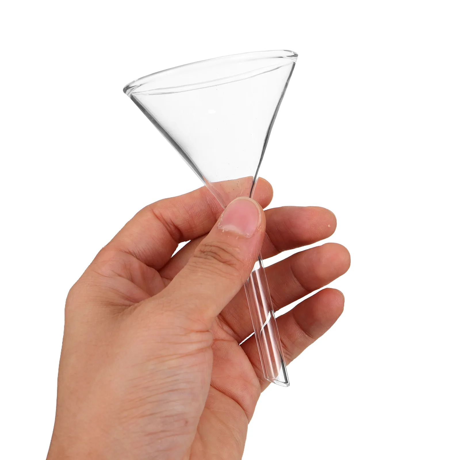 2 PcsClear Oil Lamp Filling Funnel Glass Fuel for Helper Transfer Tool Pouring Transparent Refill