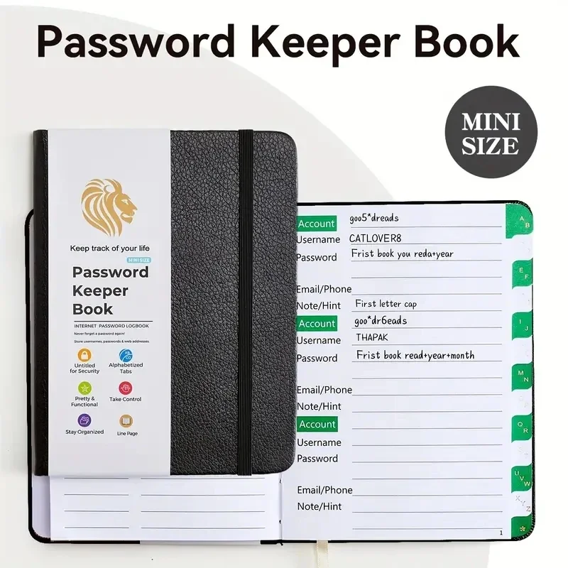 Password Keeper Book With Alphabetical Tabs Notebook Notepad Diary Notebooks Writing Pads Office School Supplies