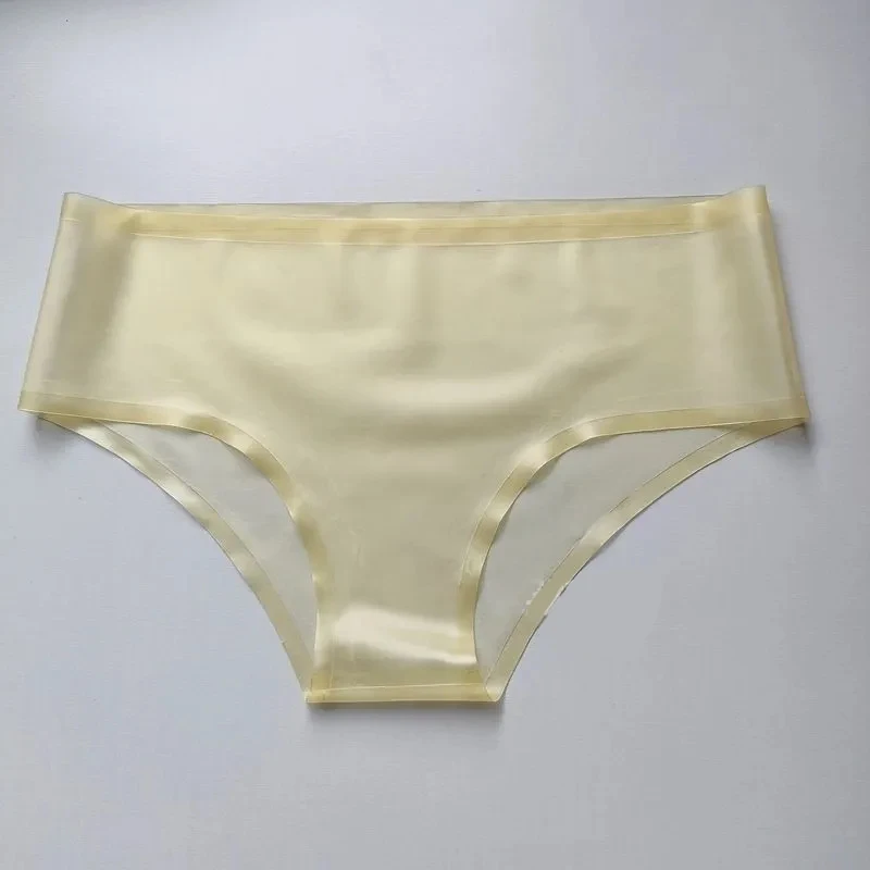 

Women Sexy Pure Natural Latex Underwear Low Waist Panties Transparent Tight High Elastic Erotic Briefs Cosplay Clubs Underpants