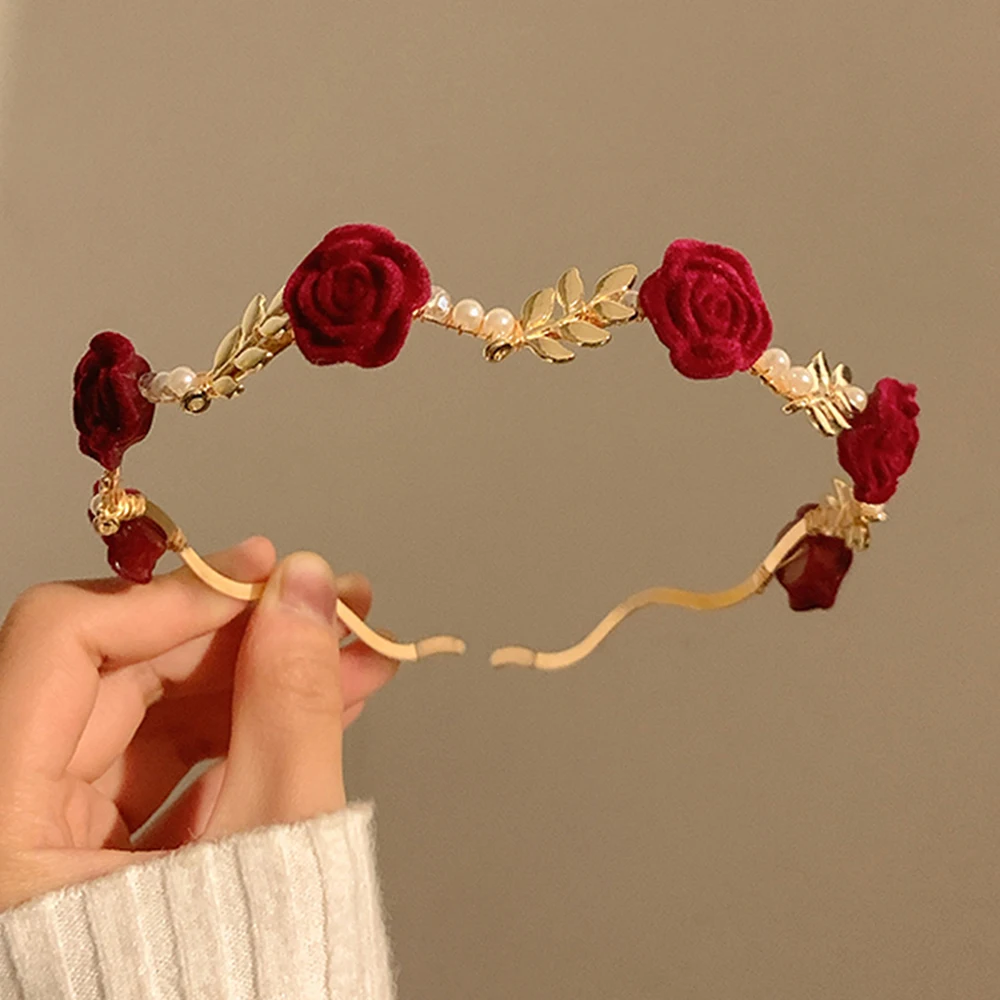 Haimeikang Rhinestone Fashion Hair Hoop Hairbands For Women Elegant Pearl Headbands Bezel Hair Band Girls Hair Accessories image 5
