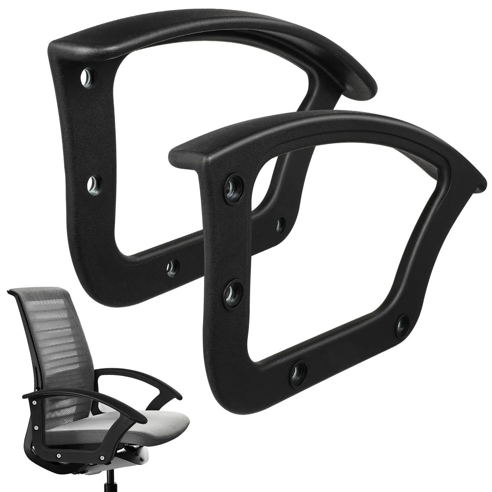 

2Pcs Chair Arm Rest Rings Smooth Hard Plastic Universal Armrest Replacement for Office Home Desk Chairs Safety Comfort Aid