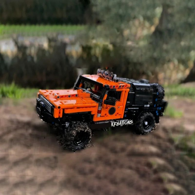 Modello di auto da corsa di velocità MOC Mattoni da costruzione Veicolo fuoristrada hardcore Tecnologia modulare Regali di festa per bambini Assemblare il vestito giocattolo
