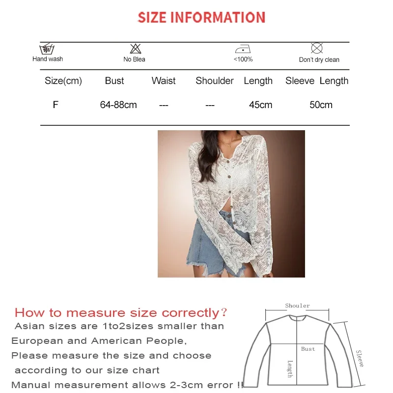 ITOOLIN Women Buttons Up Cardigan Top Flare Sleeve Tee V-Neck Ruffles Sweet Shirt Summer Lace Hollow Transparent T-shirts 2024