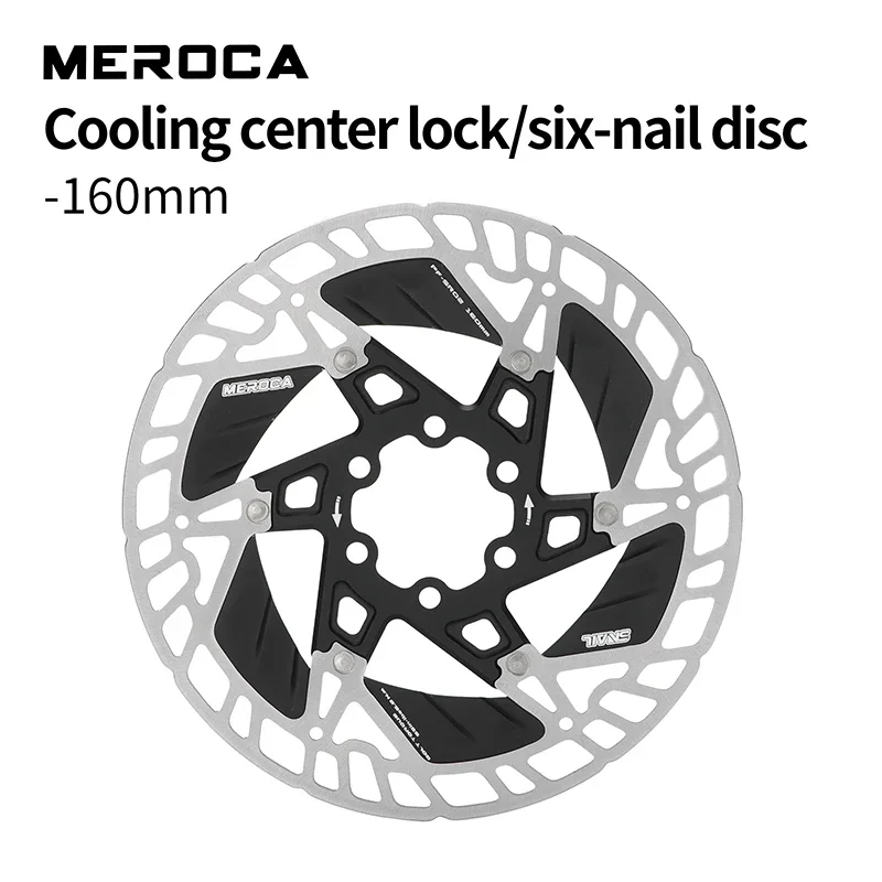 MEROCA Ultralight Bicycle Brake Rotor 160mm Diameter Hollow Out 6-Bolt/Central Lock Brake Disc Used for SHIMANO/SRAM Brake