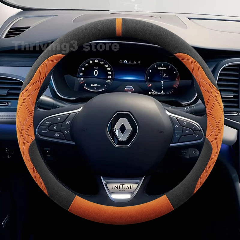 

Suede Warm Car Steering Wheel Cover For Renault clio Kardian 2019-2024 Winter Warm Auto interior renault megane 3 Accessories