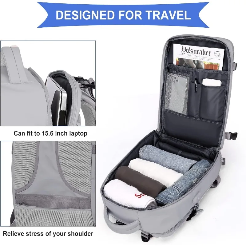 Large Outdoor Travel Backpack Expandable Airplane Travel Backpack Multifunctional Charging Laptop Bag Luggage Bag