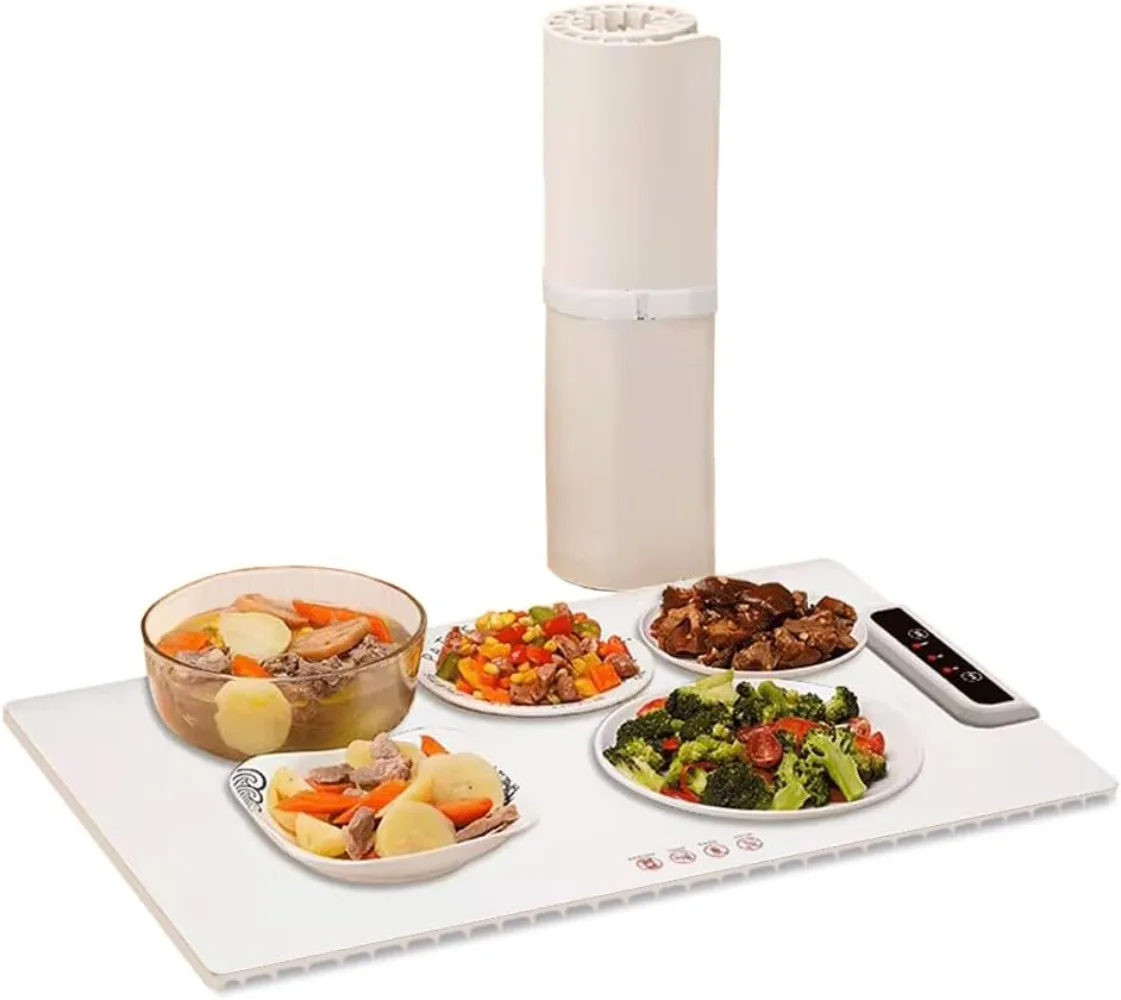 

New Electric Heating Tray Silicone Portable and Rollable Adjustable Temperature Full Surface Heating 23.9 X 14.9 Inch