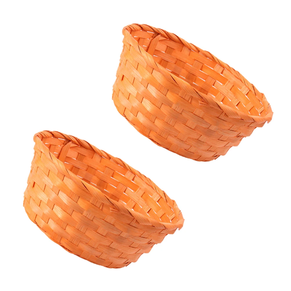 

Round Bamboo Basket Egg Cestas Organizadoras Dropshipping Almacenaje Woven Baskets