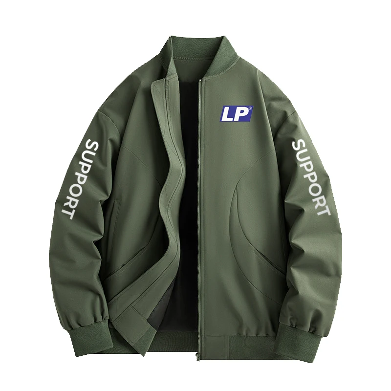 2026  LP SUPPORT logo Casual Thin Men's Jacket Spring Autumn New Style Korean Version Youth Student Baseball Uniform Top Wear Po