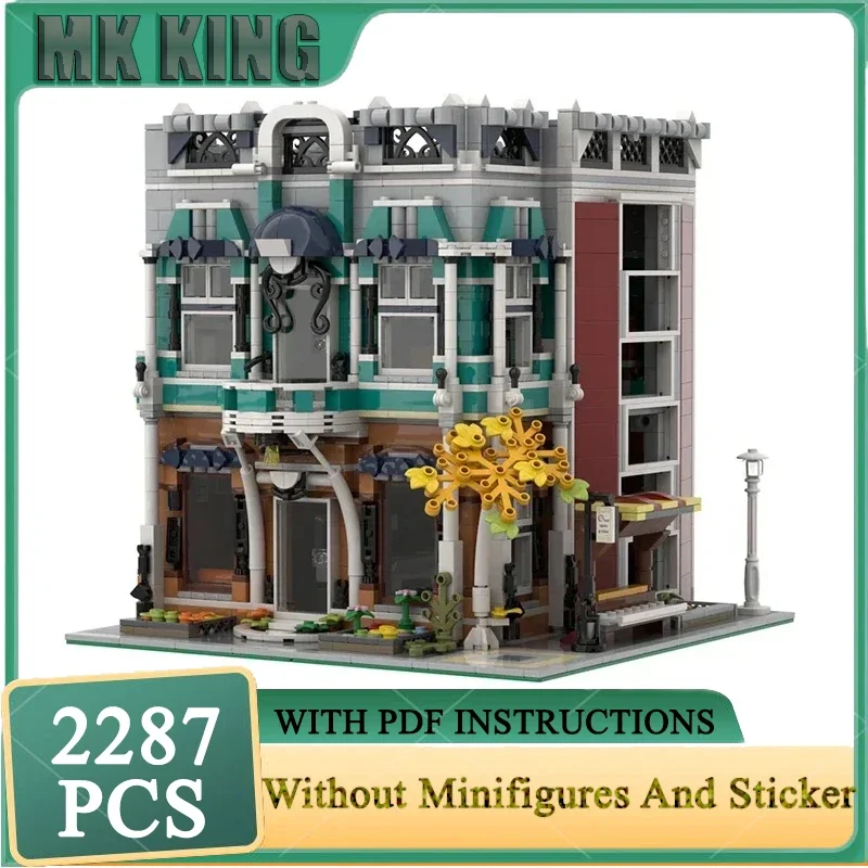 

Moc Building Block Модульная библиотека Кафе Магазин Модель Технология Кирпич DIY Сборка Город Вид на улицу Сборка Рождественский подарок Игрушка